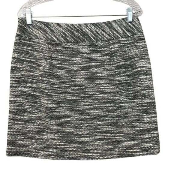 Ann Taylor Loft Black White Textured Petite Mini Skirt Size 10P Career - Picture 5 of 7